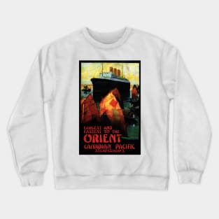 Largest Fastest to the Orient Steamships Advertising Vintage Travel Crewneck Sweatshirt